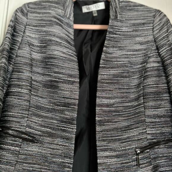 SUMMER SALE | Kasper Women’s Metallic Striped Blazer Jacket – Size 4 - Picture 1 of 10